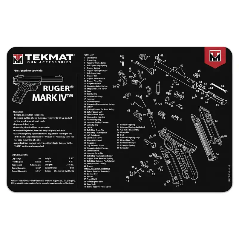 Trending TekMat Ruger Mark IV Gun Cleaning Mat 17"
